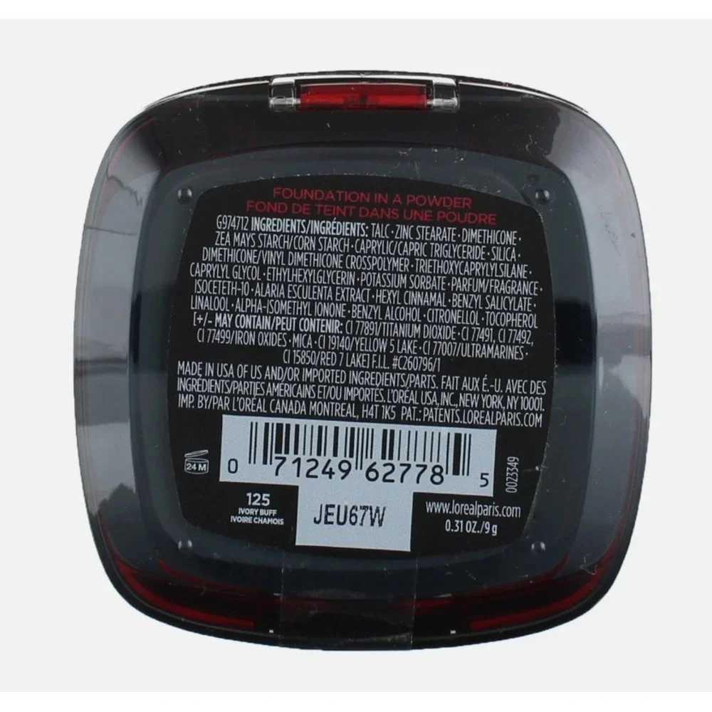 Loreal Infallible 24Hr‎ Fresh Wear Powder Foundation 125 Ivory Buff Matte 0.31oz